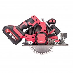 Akumuliatorinis pjūklas diskinis su laseriu 165mm WORCRAFT 20V LI-ION