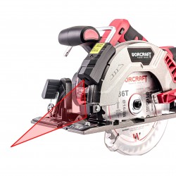 Akumuliatorinis pjūklas diskinis su laseriu 165mm WORCRAFT 20V LI-ION