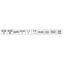 Nešiojamas skaitmeninis lituoklis USB-C T12 su OLED 65W
