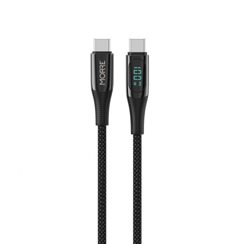 MORRE M104 USB-C/ USB-C kabelis, 100W, 1,5 m su ekranu