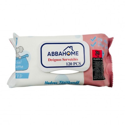 Drėgnos servetėlės ABBAHOME 120 vnt. – Soft Cream