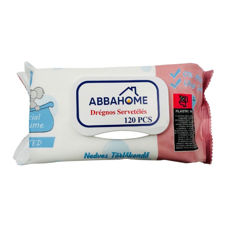 Drėgnos servetėlės ABBAHOME 120 vnt. – Soft Cream