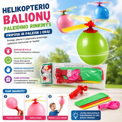 Helikopterio balionų paleidimo rinkinys