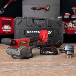Akumuliatorinis vibracinis įrankis plytelėms su plastikine dėže WORCRAFT 20V 2.0Ah