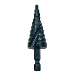 Grąžtas pakopinis HSS 4.0-22.0mm (Co) 1/ 4" (HEX) 