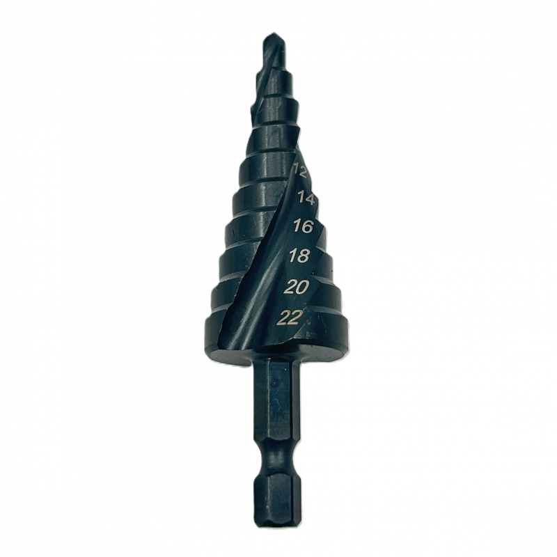 Grąžtas pakopinis HSS 4.0-22.0mm (Co) 1/ 4" (HEX) 