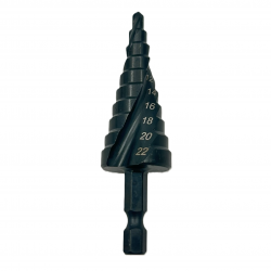Grąžtas pakopinis HSS 4.0-22.0mm (Co) 1/ 4" (HEX) 