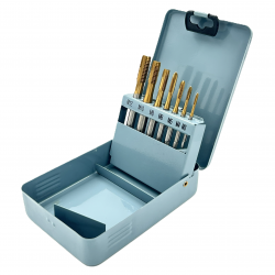 Sriegiklių rinkinys M3-M12 HSS M35 su TiN danga (7vnt)