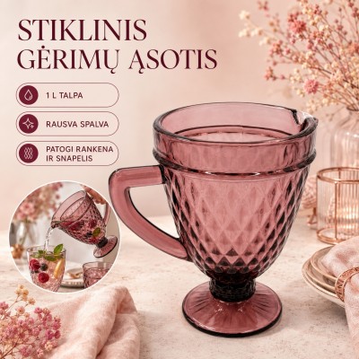 Stiklinis ąsotis "Purple"