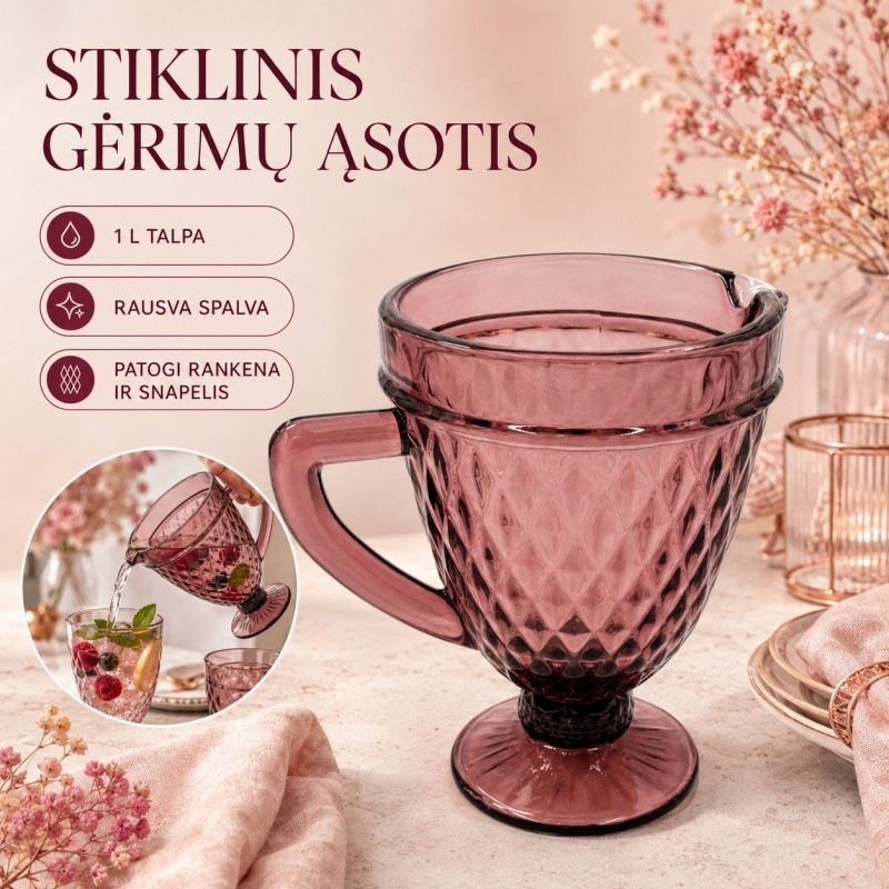 Stiklinis ąsotis "Purple"