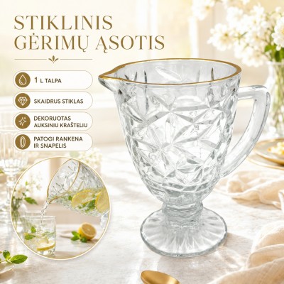 Stiklinis ąsotis "Gold"