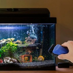 Magnetinis akvariumo stiklo valiklis su grandikliu