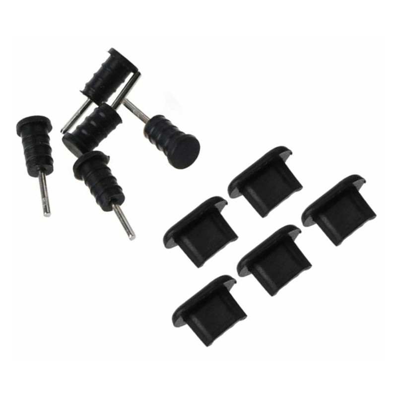 USB-C ir 3,5 mm AUX jungčių apsauginių kištukų rinkinys, 10 vnt.