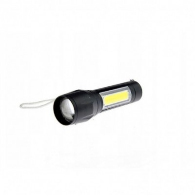 XPE diodas + COB LED žibintuvėlis, ZOOM, USB