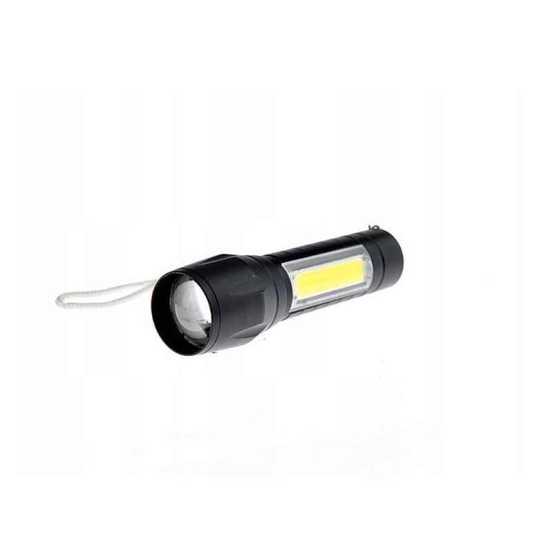 XPE diodas + COB LED žibintuvėlis, ZOOM, USB