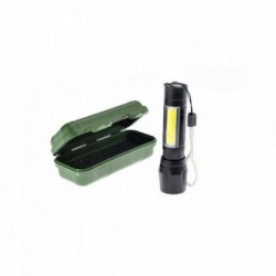 XPE diodas + COB LED žibintuvėlis, ZOOM, USB