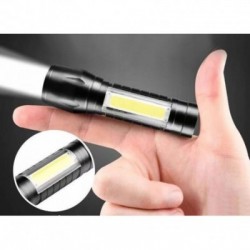 XPE diodas + COB LED žibintuvėlis, ZOOM, USB