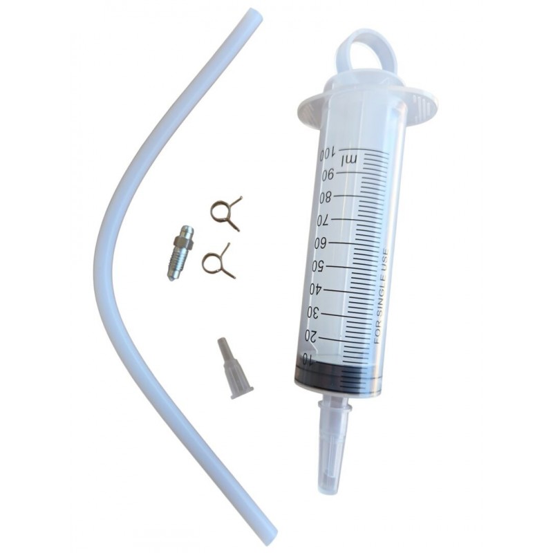 Švirkštas skystam tepalui 100 ml su  žarnele apie 30cm ir tepimo antgaliu