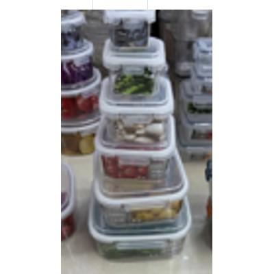 Plastikinių maisto laikymo indų rinkinys su dangčiais (6 vnt.) TR2358B