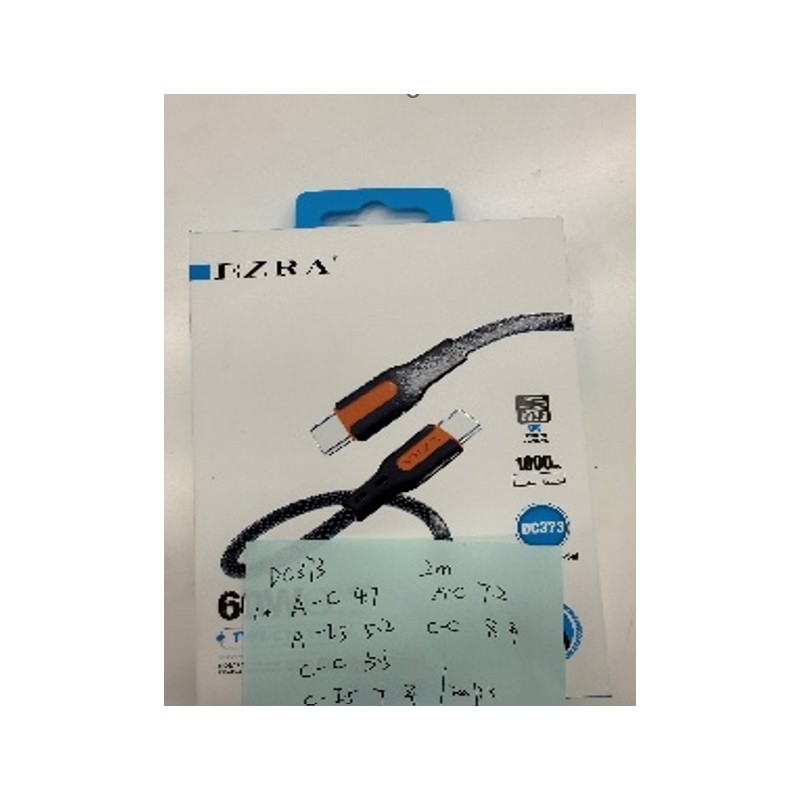 USB-C–USB-C greitojo įkrovimo laidas EZRA DC373 60 W, 1 m