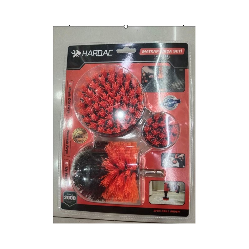 Valymo šepečių rinkinys gręžtuvui, 3 vnt.
