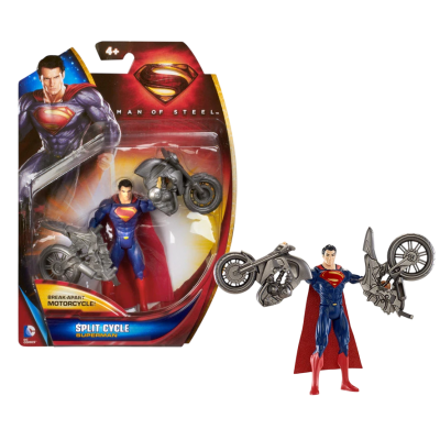 Superman figūrėlė su motociklu