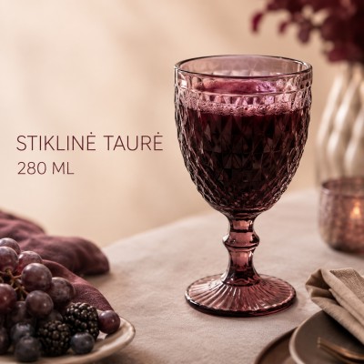 Stiklinė taurė (rožinė)