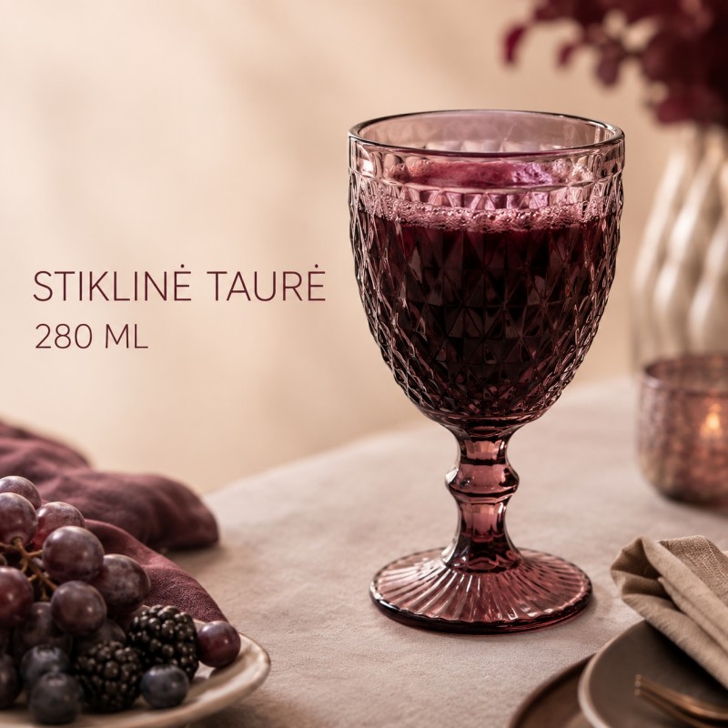 Stiklinė taurė (rožinė)