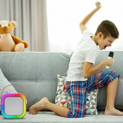 Karaoke kolonėlė su mikrofonais (Bluetooth, LED apšvietimas) Rožinė