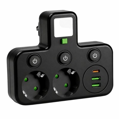 Elektros lizdo adapteris su 2 lizdais