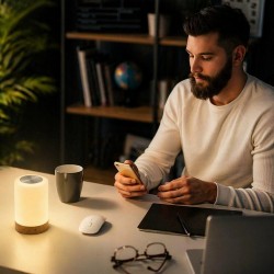 Įkraunama RGB LED naktinė lempa su jutikliniu valdymu