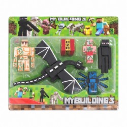 pikselinių figūrėlių ir drakono žaidimo rinkinys