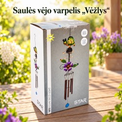 vėjo varpeliai „vėžlys“ su saulės panele ir 7 LED vėjo varpeliai „vėžlys“ su saulės panele ir 7 LED