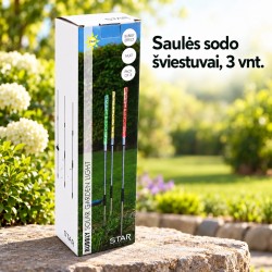 LED sodo šviestuvai, 3 vnt., geltona, žalia ir raudona