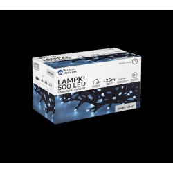 LED girlianda, 500 LED, 28 m, šaltai balta