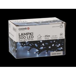 LED girlianda, 500 LED, 28 m, šaltai balta