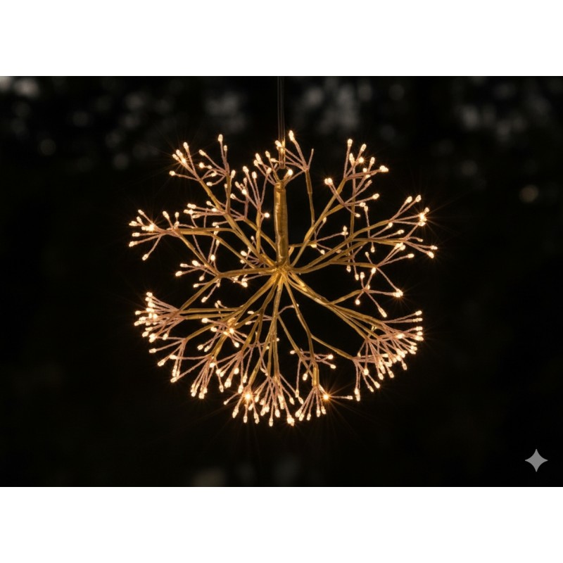 Kalėdinė LED amalų dekoracija, 40 cm, auksinės spalvos