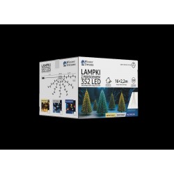 LED girlianda su žiedu, 16 × 2,2 m, 352 LED, šiltai balta