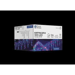 LED varveklių užuolaida, 300 LED, 12 m, spalvota