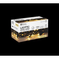 LED girlianda, 200 LED, 13 m, šiltai balta