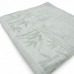 70 × 140 cm žalios spalvos bambuko pluošto ir medvilnės rankšluostis su bambukų raštu 70 × 140 cm žalios spalvos bambuko pluošto ir medvilnės rankšluostis su bambukų raštu