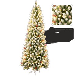 Dirbtinė apsnigta eglutė su LED apšvietimu, 210 cm