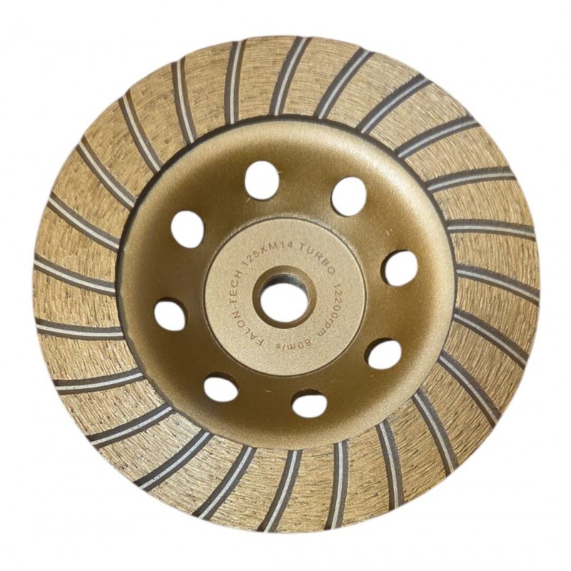 Deimantinis šlifavimo diskas 125mm, M14, TURBO, FALON-TECH