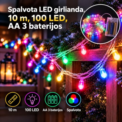 Kalėdinė LED girlianda, 10...