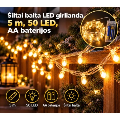 Kalėdinė LED girlianda, 5...