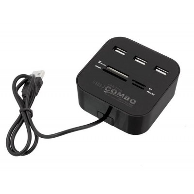 USB šakotuvas su kortelių skaitytuvu