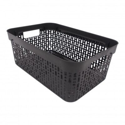 Plastikinė dėžutė su skylutėmis, 30 × 20 × 12 cm JUODA