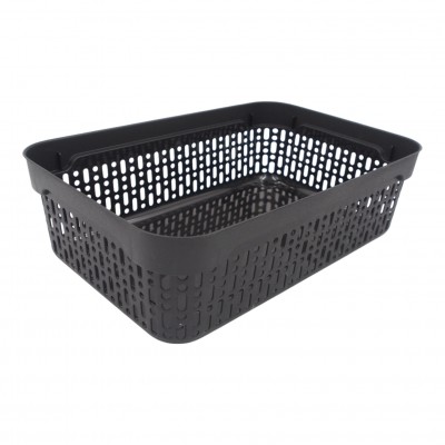 Plastikinė dėžutė su skylutėmis, 40 × 30 × 13 cm JUODA