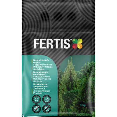 Kompleksinės trąšos Spygliuočiams ir dekoratyviniams augalams FERTIS, 3kg