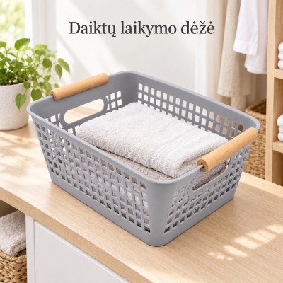 Plastikinis daiktų laikymo krepšys su rankenomis TR2365B
